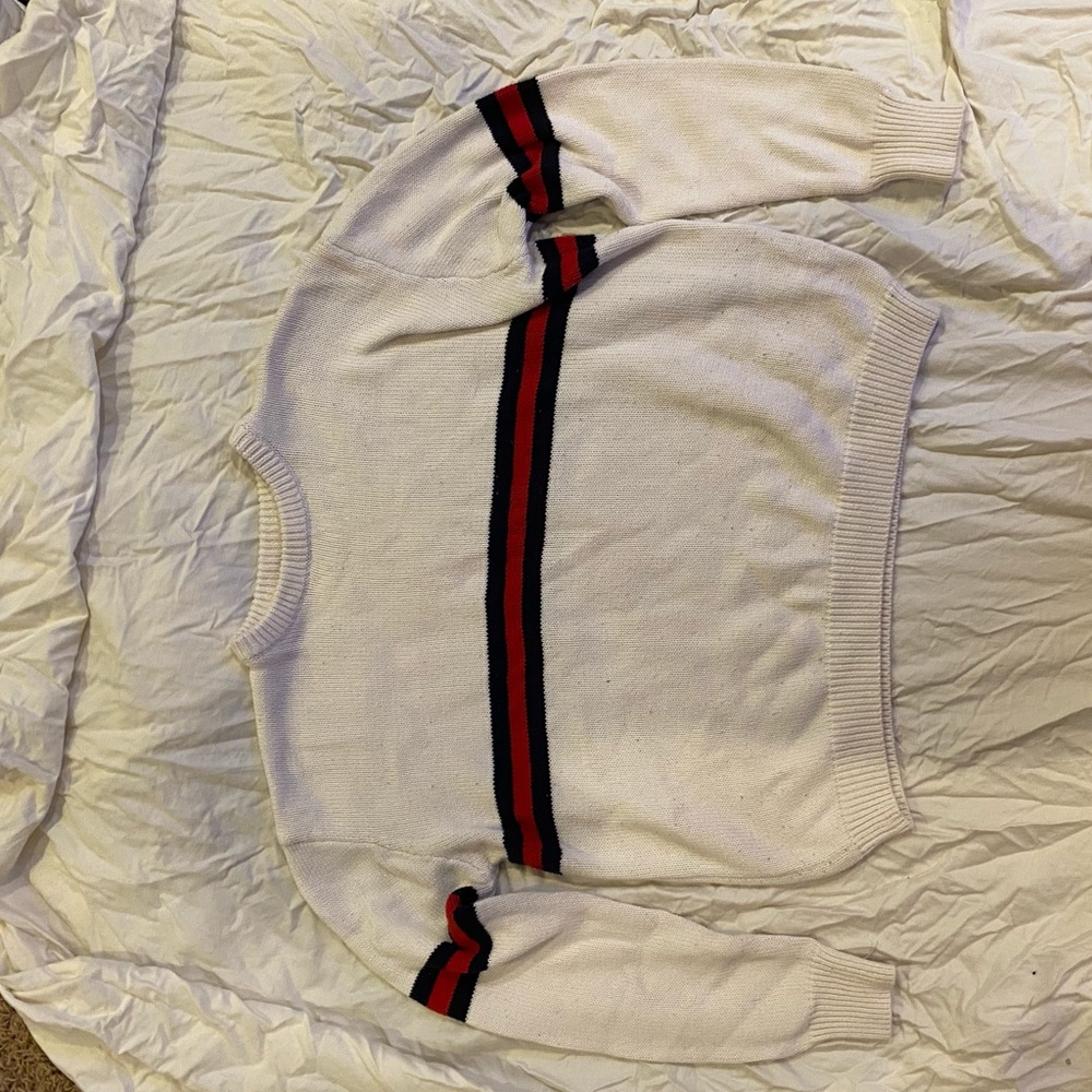 white striped sweater